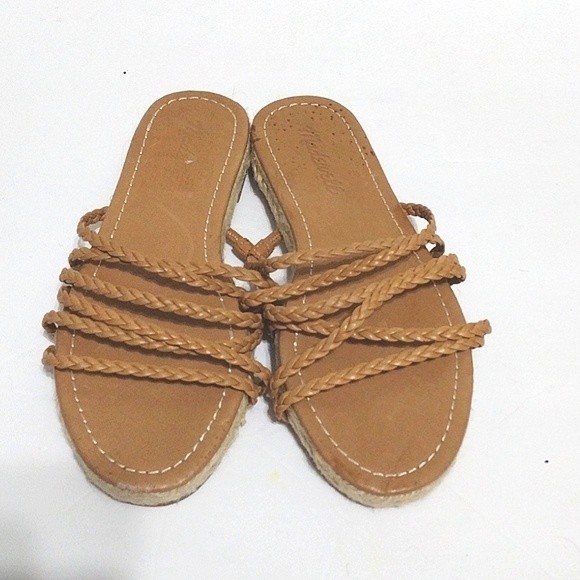 New Madewell Kathryn Braided Leather Strappy Espadrille Tan Sandals US 6 - Picture 7 of 10